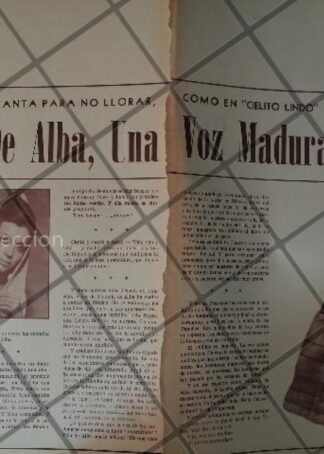 AFICHE RETRO ORIGINAL. CANTANTE. YOLANDA DE ALBA