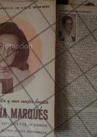 AFICHE RETRO. ENTREVISTA MARIA ELENA MARQUES COMO POLITICA