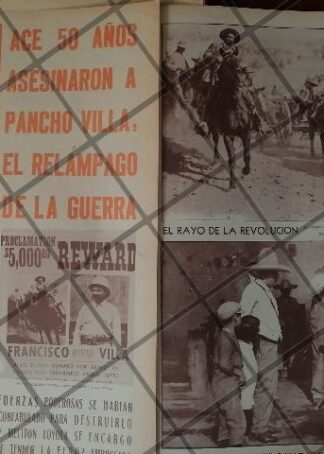 AFICHE RETRO ORIGINAL. 50 AÑOS DE LA MUERTE DE PANCHO VILLA 1973