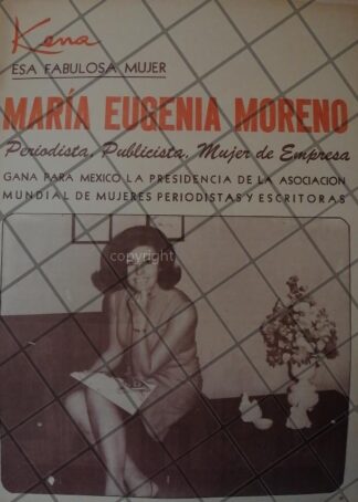AFICHE RETRO. MARIA EUGENIA MORENO. PERIODISTA 1970