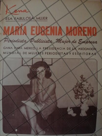 AFICHE RETRO. MARIA EUGENIA MORENO. PERIODISTA 1970