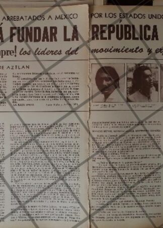 AFICHE RETRO. PODER CHICANO EN U.S.A INTENTA FUNDAR AZTLAN 1970