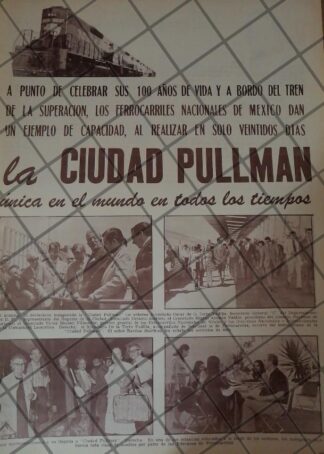 AFICHE ANTIGUO INAUGURAN CIUDAD PULLMAN MEXICO 1960s