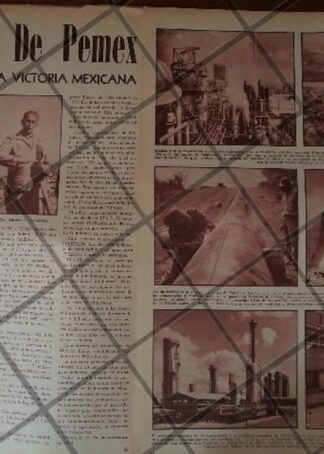 AFICHE ANTIGUO RUIZ CORTINZ Y REFINERIAS DE PEMEX 1958