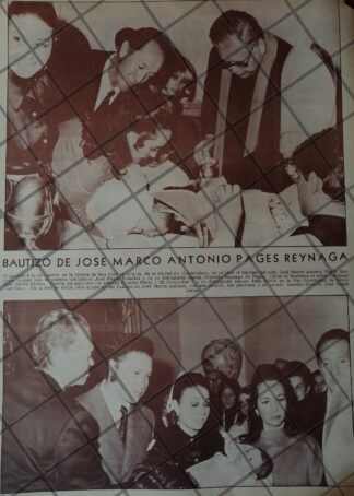 AFICHE RETRO. BAUTIZO DE JOSE MARCO PAGES REYNAGA 1970s