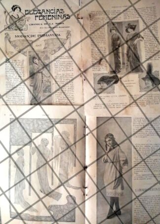 GACETA ANTIGUA 1913 ELEGANCIAS DE LA MODA /MUY RARO