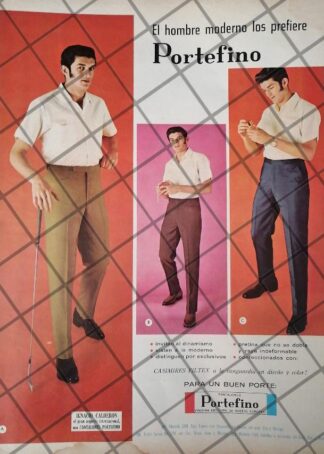 CARTEL ANTIGUO FUTBOLISTA NACHO CALDERON. PANTALONES PORTEFINO 1968 /5