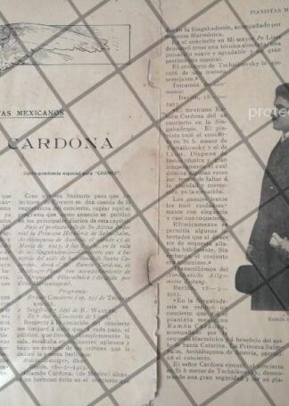 AFICHE ANTIGUO ORIGINAL. PIANISTA. RAMON CARDONA 1911