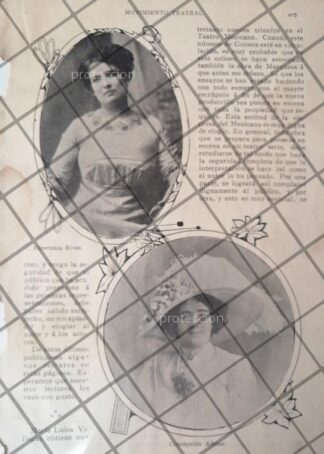 AFICHES ANTIGUOS ORIGINALES. ESPERANZA RIVAS & CONCEPCION ADSUAR 1911