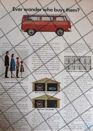 CARTEL RETRO AUTOS VOLKSWAGEN COMBI 1971 -1085