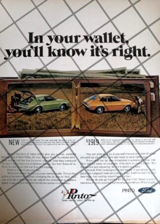 CARTEL RETRO AUTOS FORD PINTO 1971 -1082 /RARO