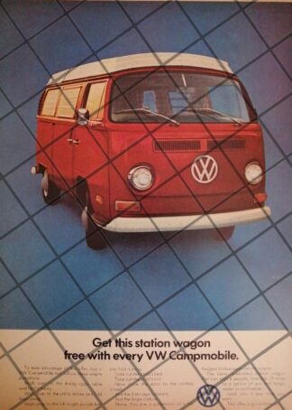 AFICHE RETRO ORIGINAL AUTOS VOLKSWAGEN COMBI 1971 -1056