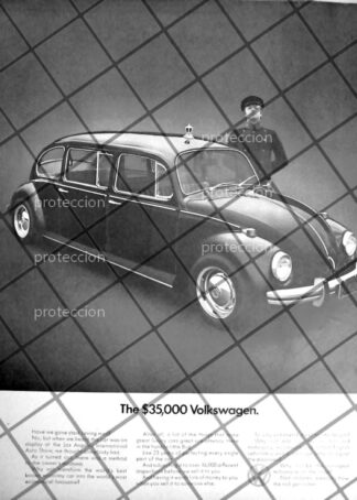 AFICHE RETRO ORIGINAL AUTOS VOLKSWAGEN VOCHO LIMOUSINA 1971-RARISIMO