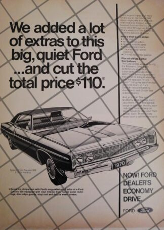 AFICHE RETRO ORIGINAL AUTOS GALAXIE 500 1970 -1051
