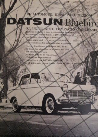 AFICHE RETRO ORIGINAL AUTOS DATSUN BLUEBIRD 1961 -1050