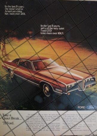 AFICHE RETRO ORIGINAL AUTOS FORD LTD. 1971-1049