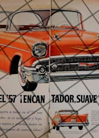 AFICHE RETRO ORIGINAL AUTOS CHEVROLET BELAIR SPORT 1957 -1047