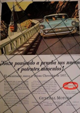 AFICHE RETRO ORIGINAL AUTOS CHEVROLET BELAIR COUPE 1957-1044