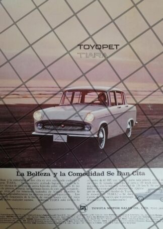 AFICHE RETRO ORIGINAL AUTOS TOYOTA TOYOPET TIARA 1961/1011