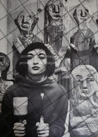 AFICHE ANTIGUO 1959 LA ESCULTORA MARISOL ESCOBAR