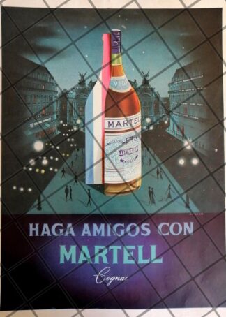 CARTEL PUBLICITARIO COGNAC MARTELL 1950s /631