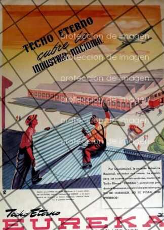 CARTEL ANTIGUO TECHO ETERNO EUREKA 1950s 1076