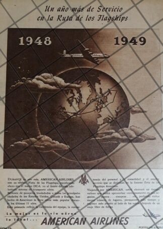 AFICHE ANTIGUO AMERICAN AIRLINES 1949 /1016