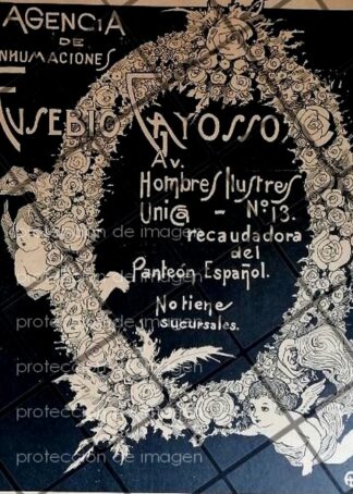 CARTEL ANTIGUO FUNERALES EUSEBIO GALLOSSO 1919