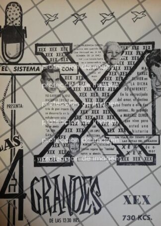 AFICHE ANTIGUO RADIO DIFUSORA W.E.X Y ARTISTAS 1945 124