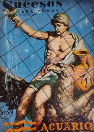 PORTADA ARTISTICA ANTIGUA DE JESUS HELGUERA 1956 ACUARIO