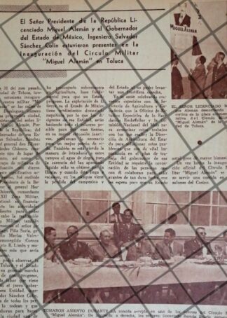 AFICHE ANTIGUO INAUGURAN COLEGIO MILITAR DE PACHUCA. 1951
