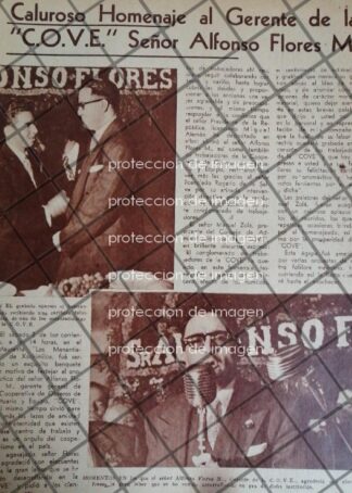 AFICHE ANTIGUO ALFONSO FLORES M. (COVE) 1952