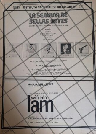 AFICHE RETRO BELLAS ARTES. WILFREDO LAM Y MAS 1979