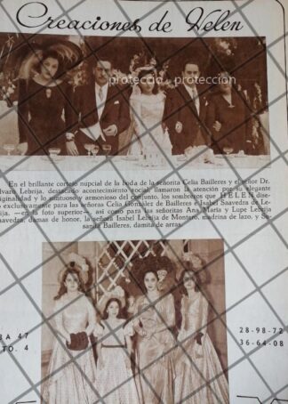 AFICHE RETRO BODA. LEBRIJA BAILLERES Y MAS 1948