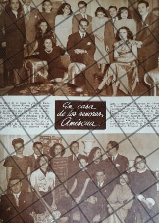 AFICHE RETRO FIESTA CASA AMESCUA CARRASCO 1948