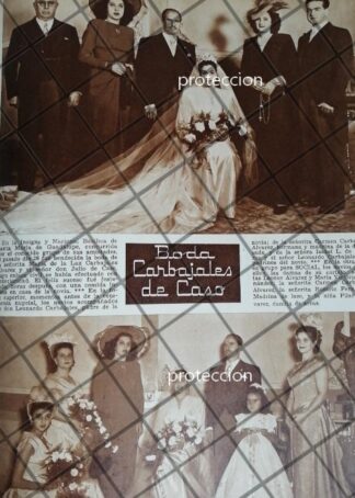 AFICHE ANTIGUO. BODA. DE CASO CARBAJALES 1948