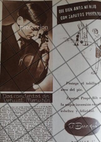 AFICHE ANTIGUO YEHUDI MENUCHIN EN MEXICO 1948