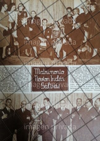 AFICHE ANTIGUO BODA. SALINAS NOVION 1948