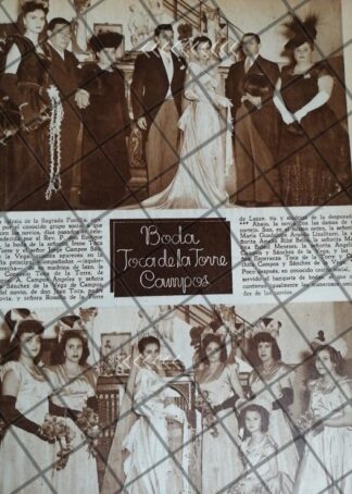 AFICHE ANTIGUO BODA. CAMPOS TOCA 1948