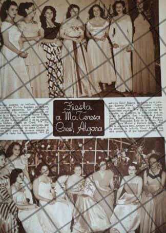 AFICHE RETRO. FIESTA DE MARIA TERESA CREEL ALGARA 1948