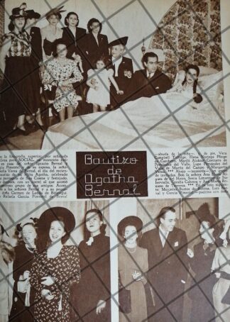 AFICHE ANTIGUO BAUTIZO DE AGATHA BERNAL VEREA 1948