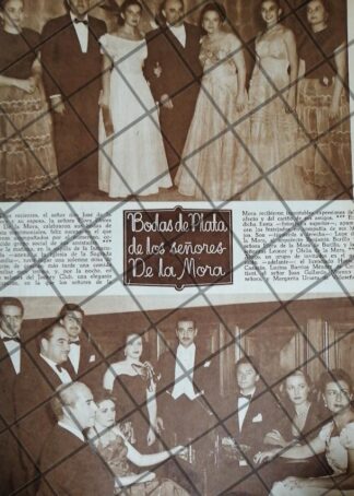 AFICHE ANTIGUO BODAS DE PLATA FLORES DE LA MORA 1948