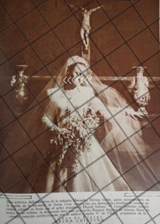 AFICHE ANTIGUO NOVIAS. BODA. MERCEDES NOVION INCLAN 1948