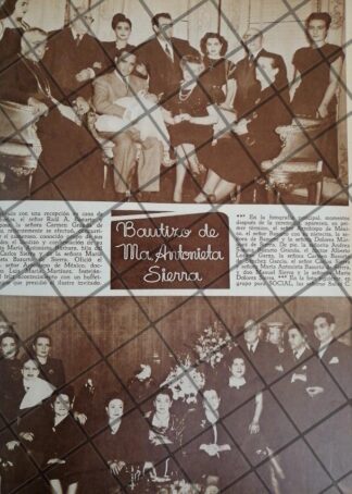 AFICHE ANTIGUO NOVIAS BAUTIZO. MARIA ANTONIETA SIERRA BASURTO