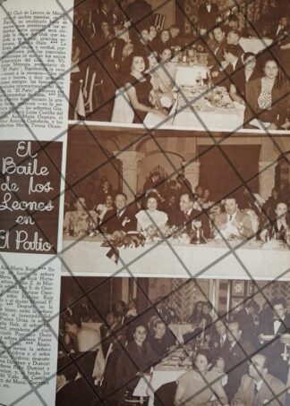 AFICHE ANTIGUO BAILE CLUB DE LEONES, CABARET EL PATIO 1948