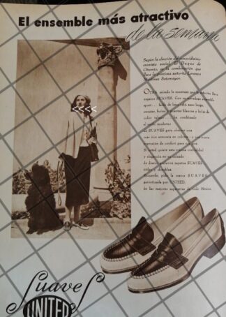 AFICHE ANTIGUO LORENZA MARTINEZ SOTOMAYOR Y ZAPATOS UNITED