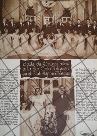 AFICHE ANTIGUO QUINCEAÑERA DE CELSA COSIO CALGUERA 1948