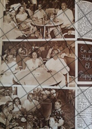 AFICHE ANTIGUO ALTA SOCIEDAD EN HOTEL PAPAGAYO ACAPULCO