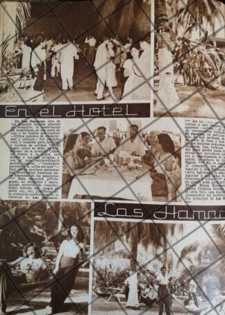 AFICHE ANTIGUO ALTA SOCIEDAD, HOTEL LAS HAMACAS ACAPULCO