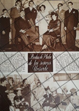 AFICHE ANTIGUO BODAS DE PLATA URUARTE Y URIARTE 1948
